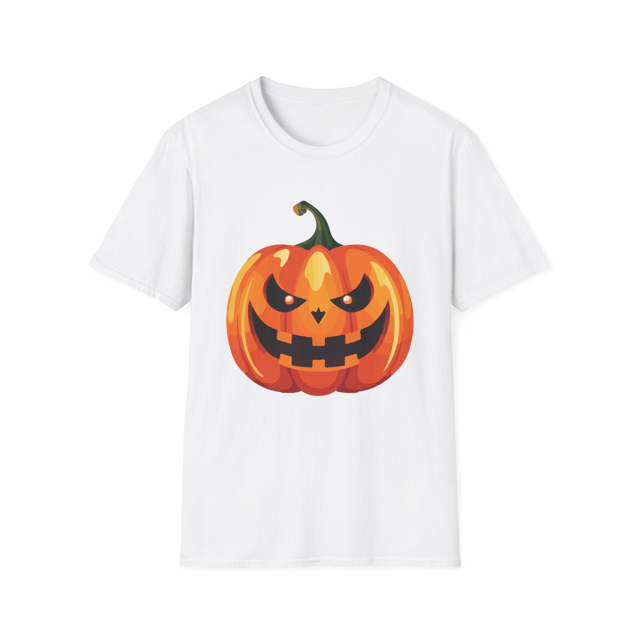 Happy Halloween Pumpkin Smiles Spooky Unisex Softstyle T-Shirt Black White Men