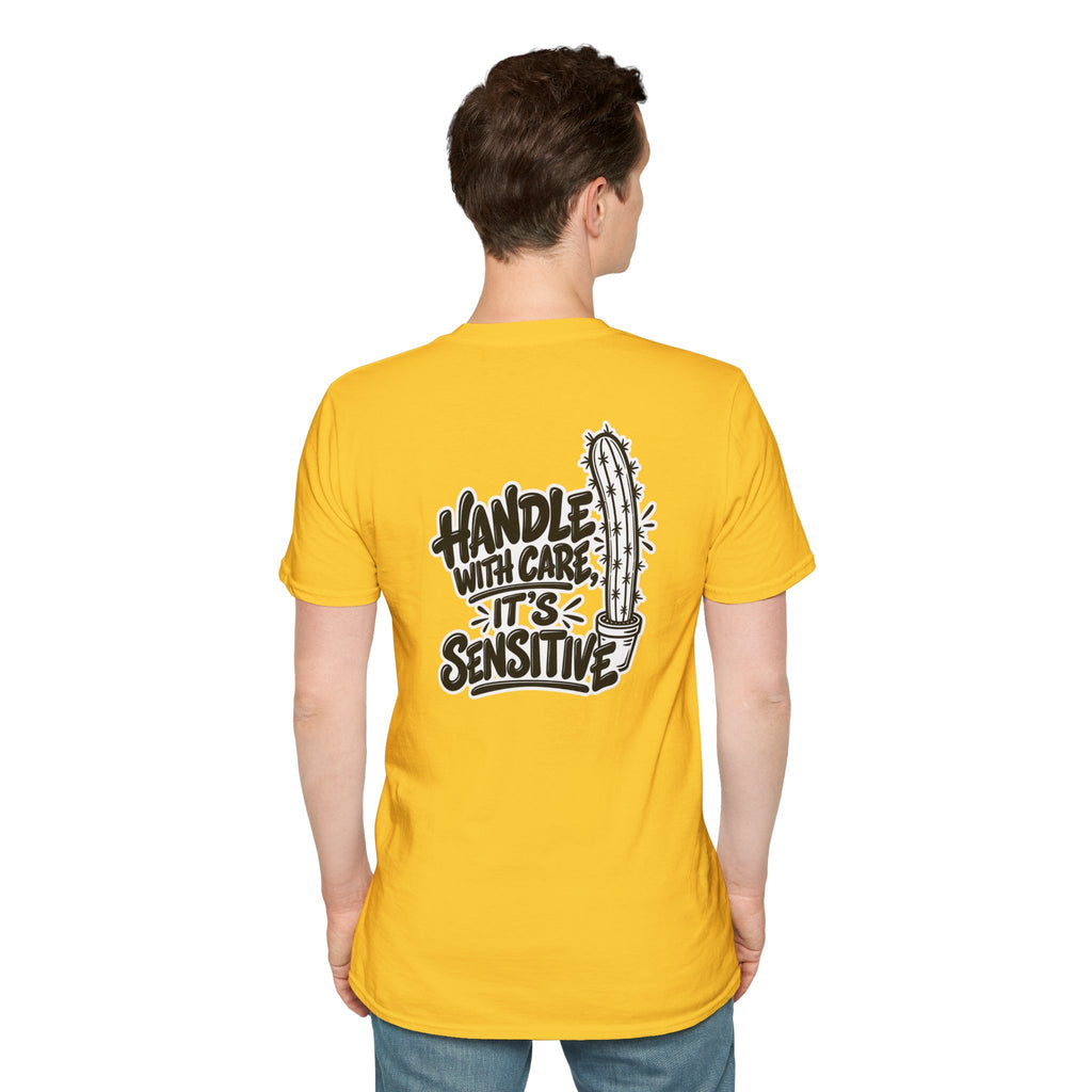 Dark Humor Funny Plant Shirt Handle With Care It's Sensitive Novelty Cactus Tshirt Tee Unique Gift