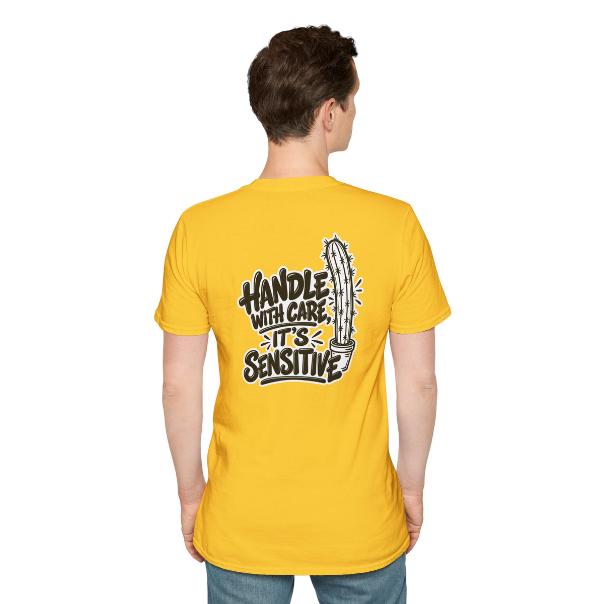 Dark Humor Funny Plant Shirt Handle With Care It's Sensitive Novelty Cactus Tshirt Tee Unique Gift