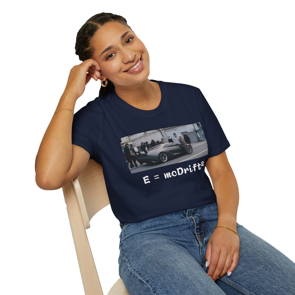 Funny Einstein Drift T-Shirt Speed Racing Car Unisex Softstyle TShirt Gift Men