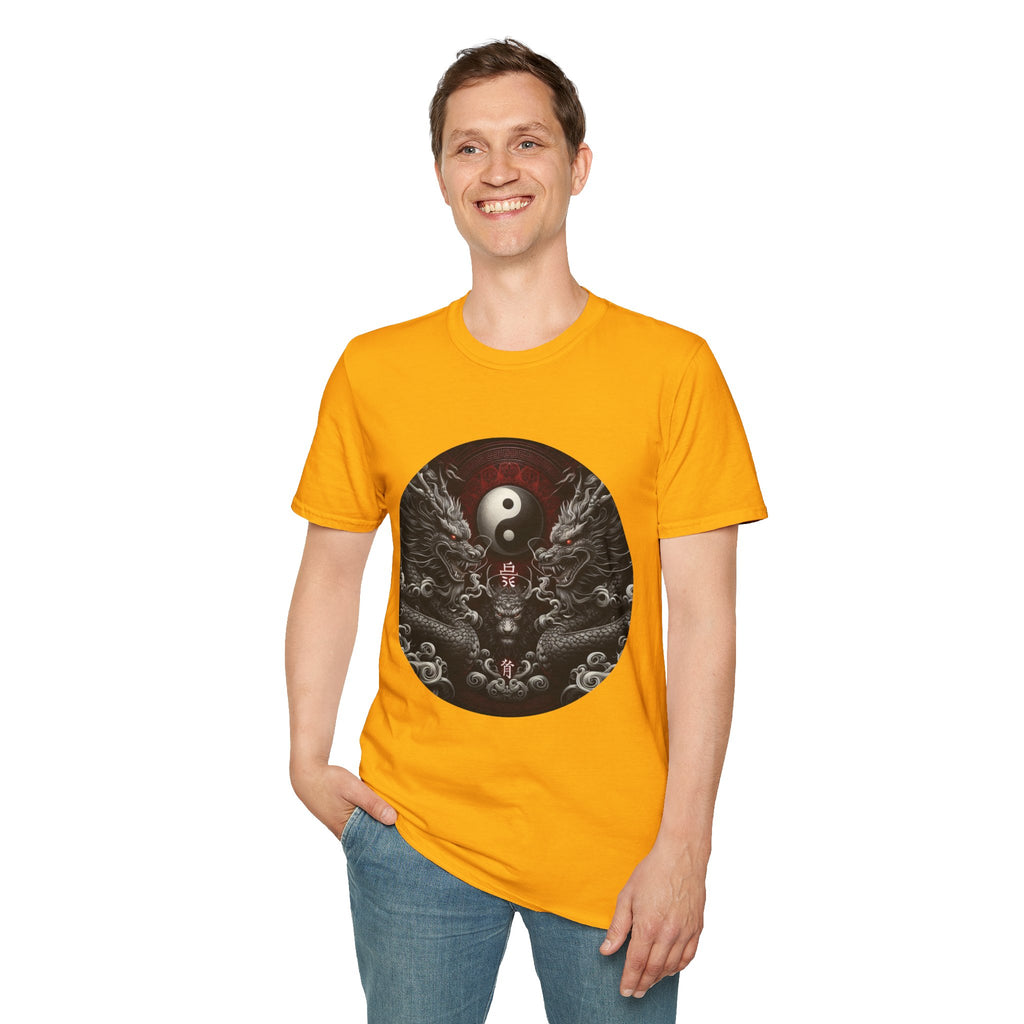 Dragon T-shirt Men Women Graphic Tee Clothing Apparel Symbol Ying Yang Best Gift