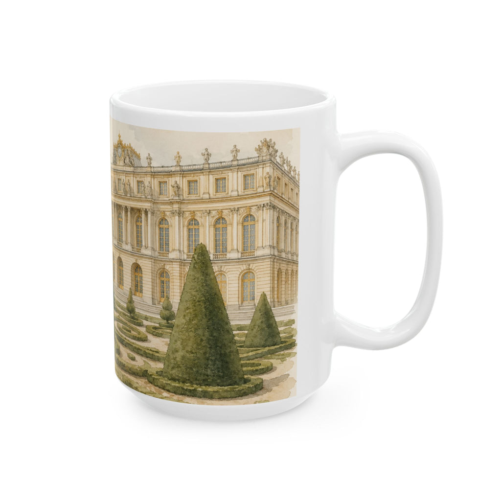 Palace of Versailles Mug Elegant Watercolor French Garden Coffee Cup Gift Ceramic Travel Mug
