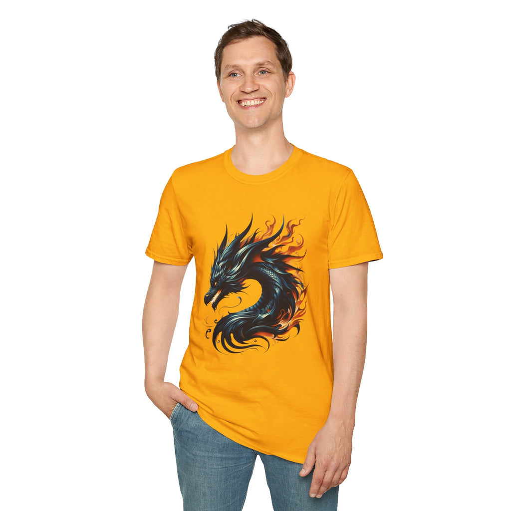Dragon T-shirt Mens Graphic Tee Clothing Apparel Chinese Symbol Unisex Softstyle
