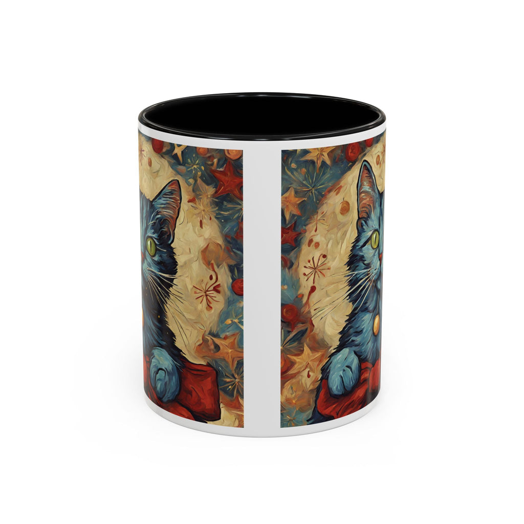 Christmas Mug Cat Mug Mom Lover Van Gogh Art Funny Coffee Tea Ceramic Mug