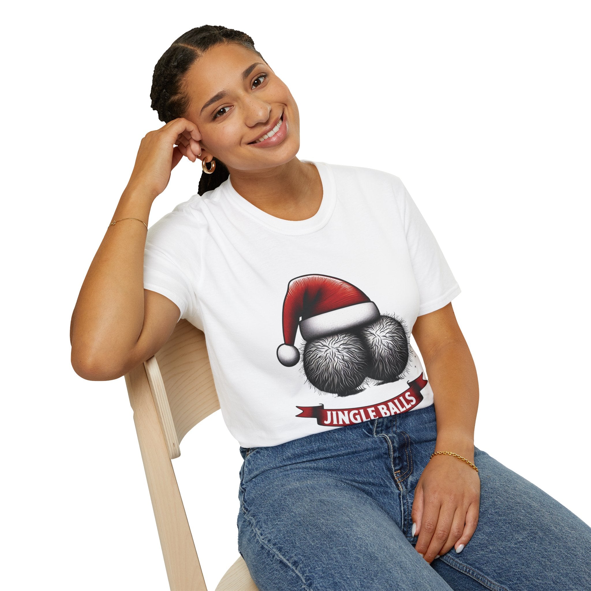 Tshirt Jingle Balls Funny Christmas T-Shirt Xmas Gift Tops Unisex Softstyle 2027