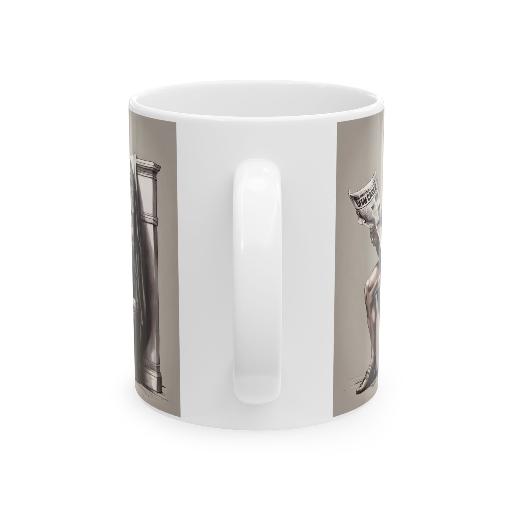 Funny Caesar Julius Mug Sitting on Toilet Coffee Mug Best Gift Tea Mug Rome 11oz