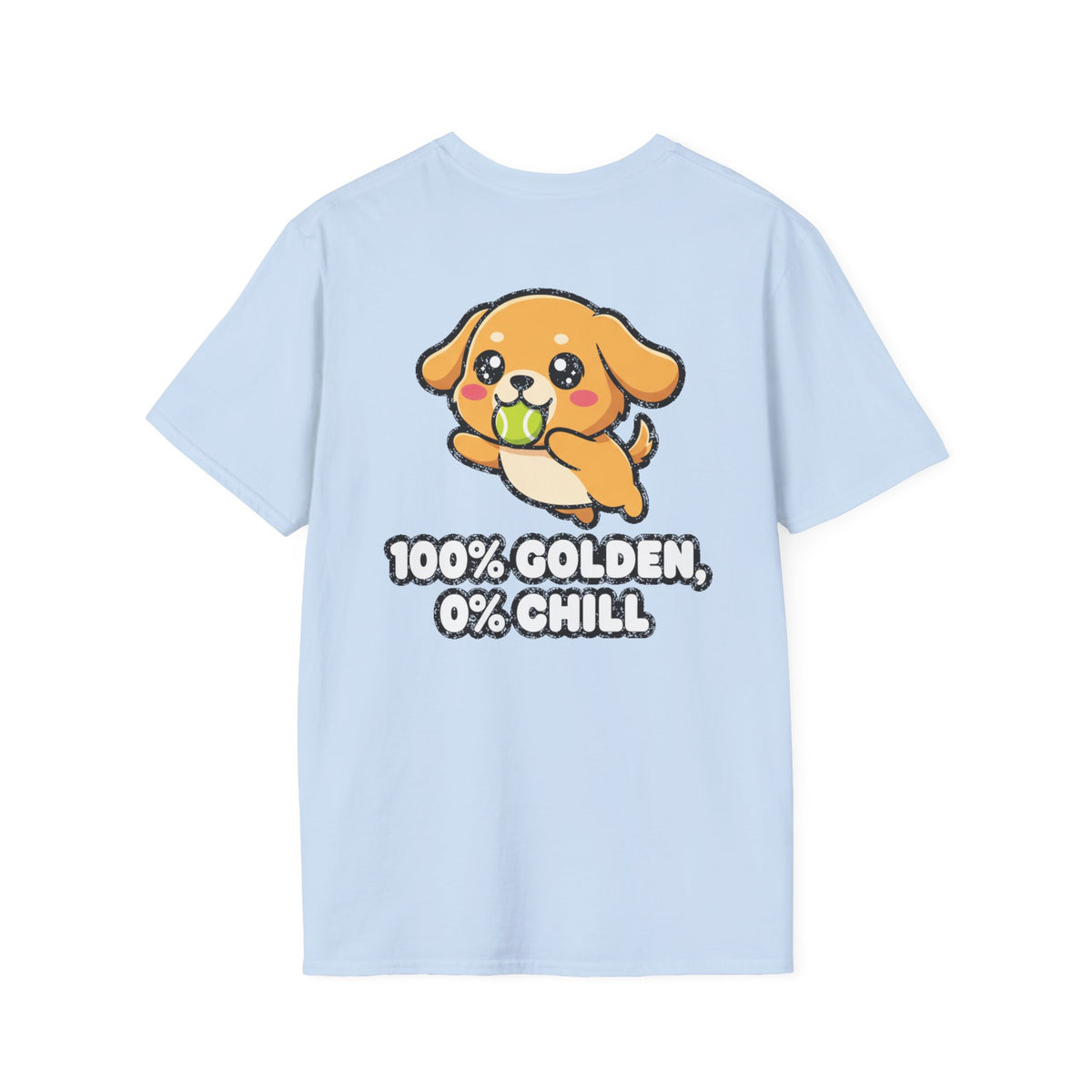 Cute Golden Retriever Shirt 100% Golden, 0% Chill Funny Dog Lover Unisex Softstyle Tee Gift
