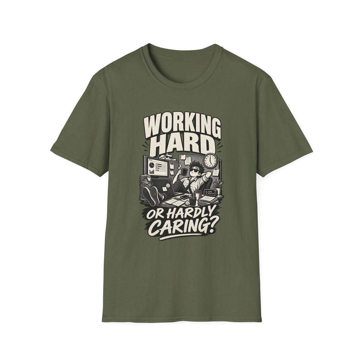 Funny Dark Humor Tshirt — Funny Office Tshirt Dark Humor Graphic Tee Unique Coworker Gift WORKING HARD Shirt