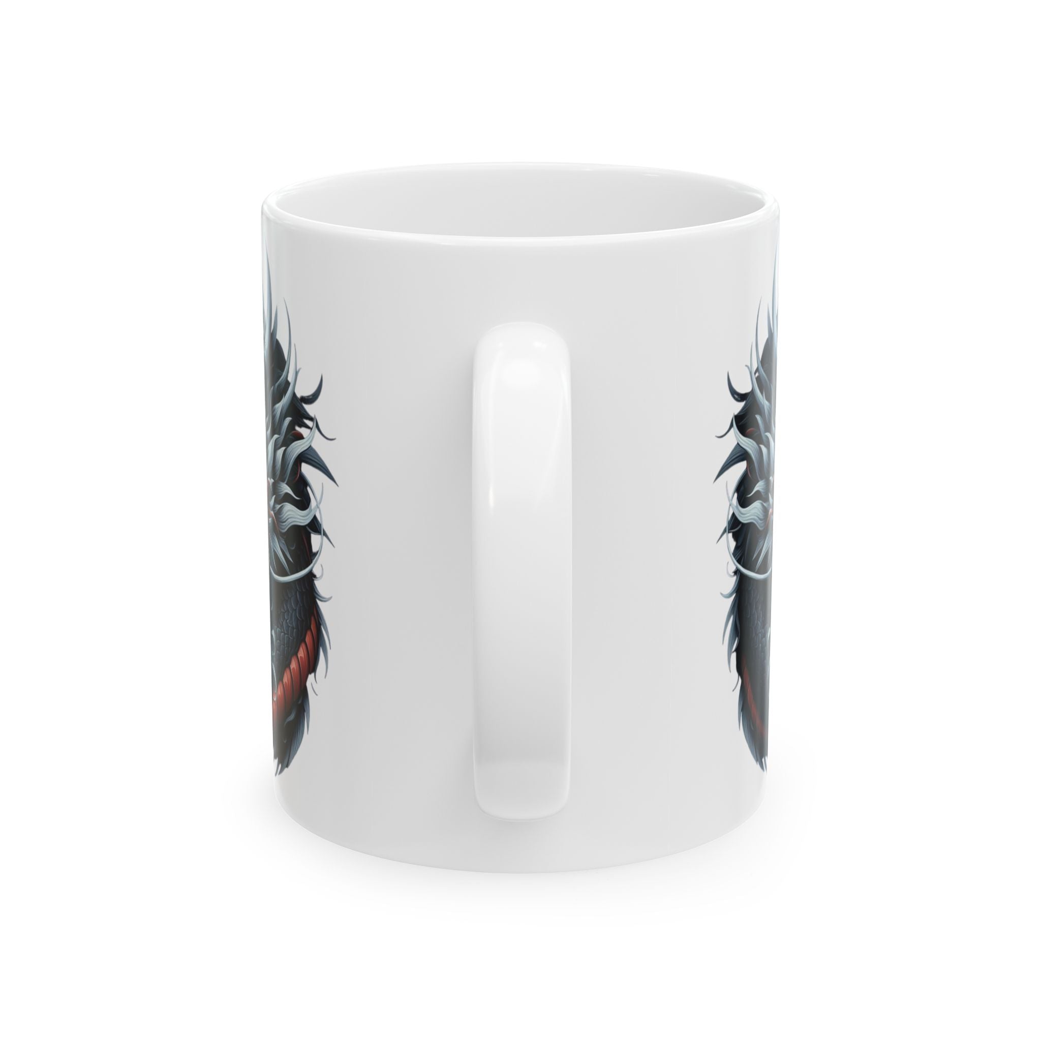 Japan Dragon Mug White Ceramic Tea Coffee Cup Unique Birthday Gift Animal Lover 11oz
