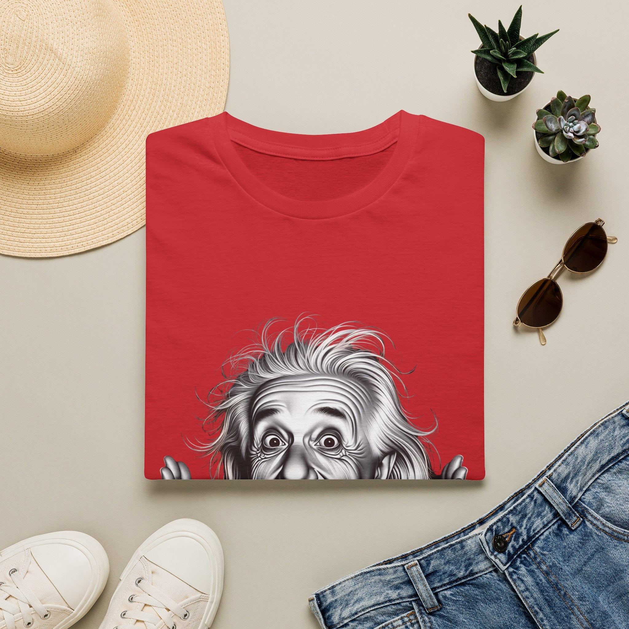 Funny Albert Einstein Print T-Shirt Unisex Softstyle T-Shirt Cotton Unique Gift