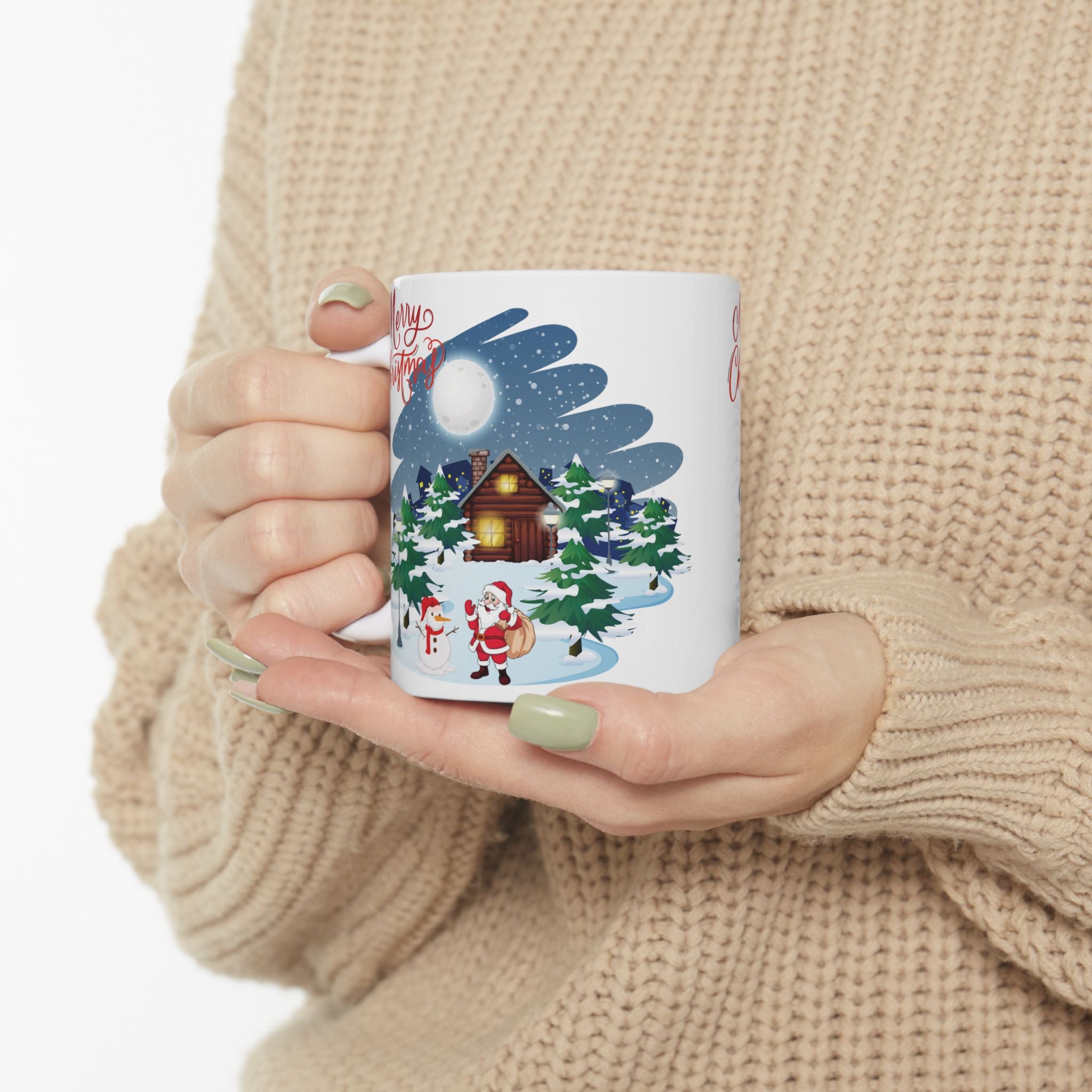 Christmas Mug Funny Santa Claus Mug Unique Cute Coffee Cup Snowman Mug Gift Kids 11oz