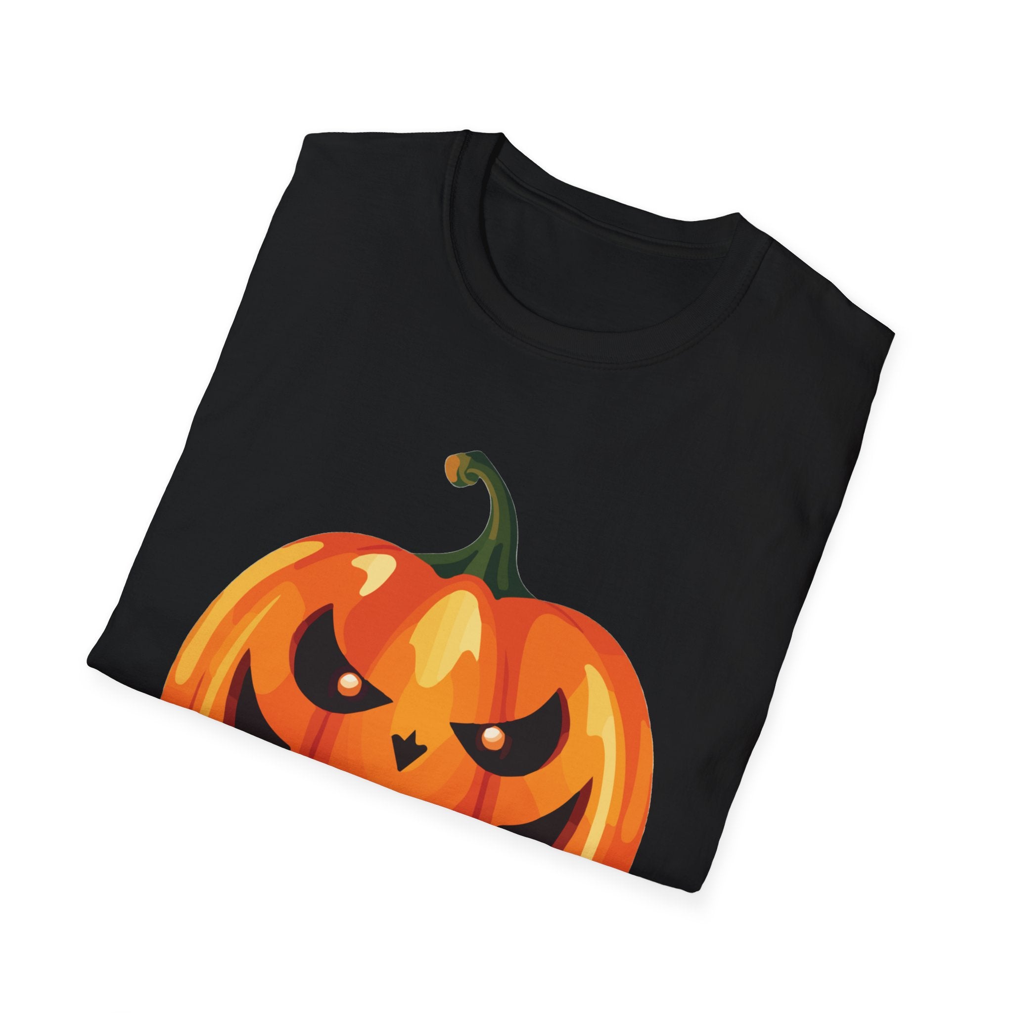 Happy Halloween Pumpkin Smiles Spooky Unisex Softstyle T-Shirt Black White Men