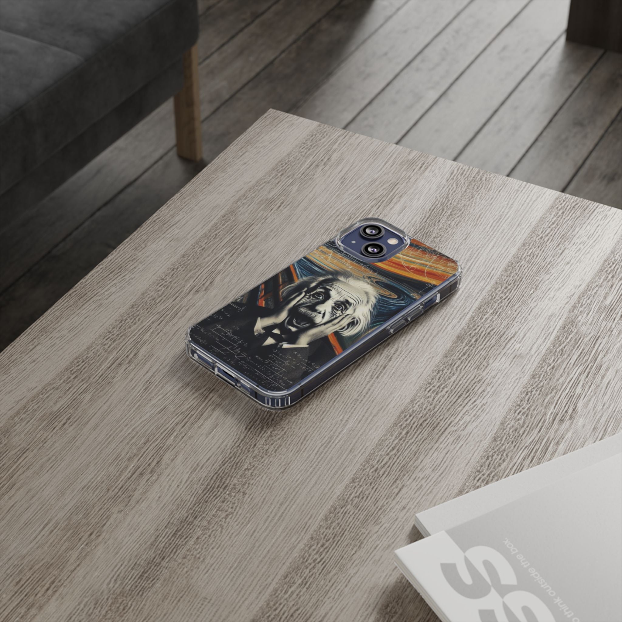 Funny Einstein Clear Phone Cases Edvard Munch Scream Unique iPhone Samsung Cases