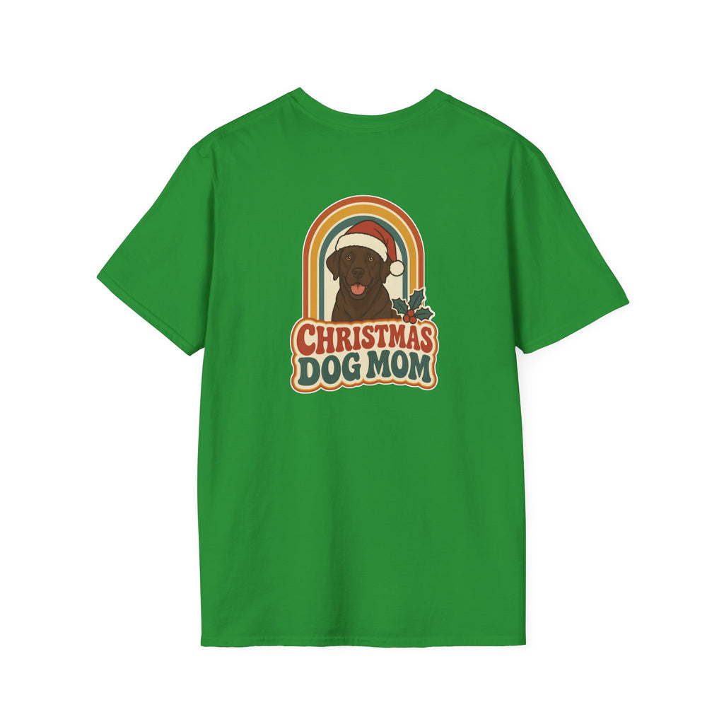 Retro Christmas Dog T-Shirt Christmas Dog Mom Vintage Dog Lover Shirt Unisex Softstyle Tee Christmas Gift