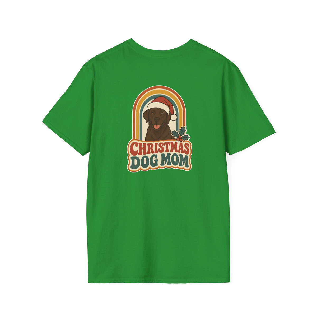 Retro Christmas Dog T-Shirt Christmas Dog Mom Vintage Dog Lover Shirt Unisex Softstyle Tee Christmas Gift