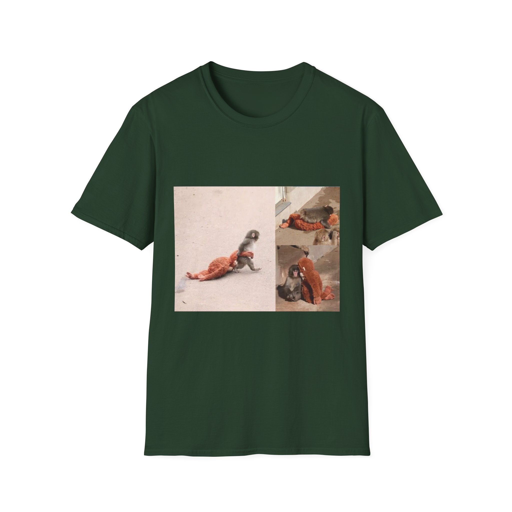 Funny Punch Monkey Viral Animal Tshirt Cute Trendy Unisex Softstyle T-Shirt Gift