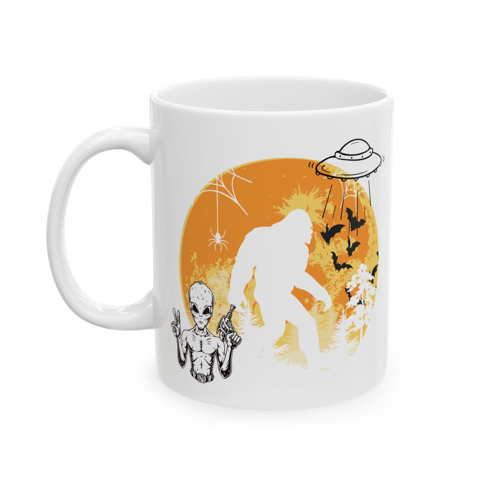 Bigfoot Alien Mug Sasquatch Ceramic Coffee Mug Funny Squatch Coffee Cup 11-Ounce