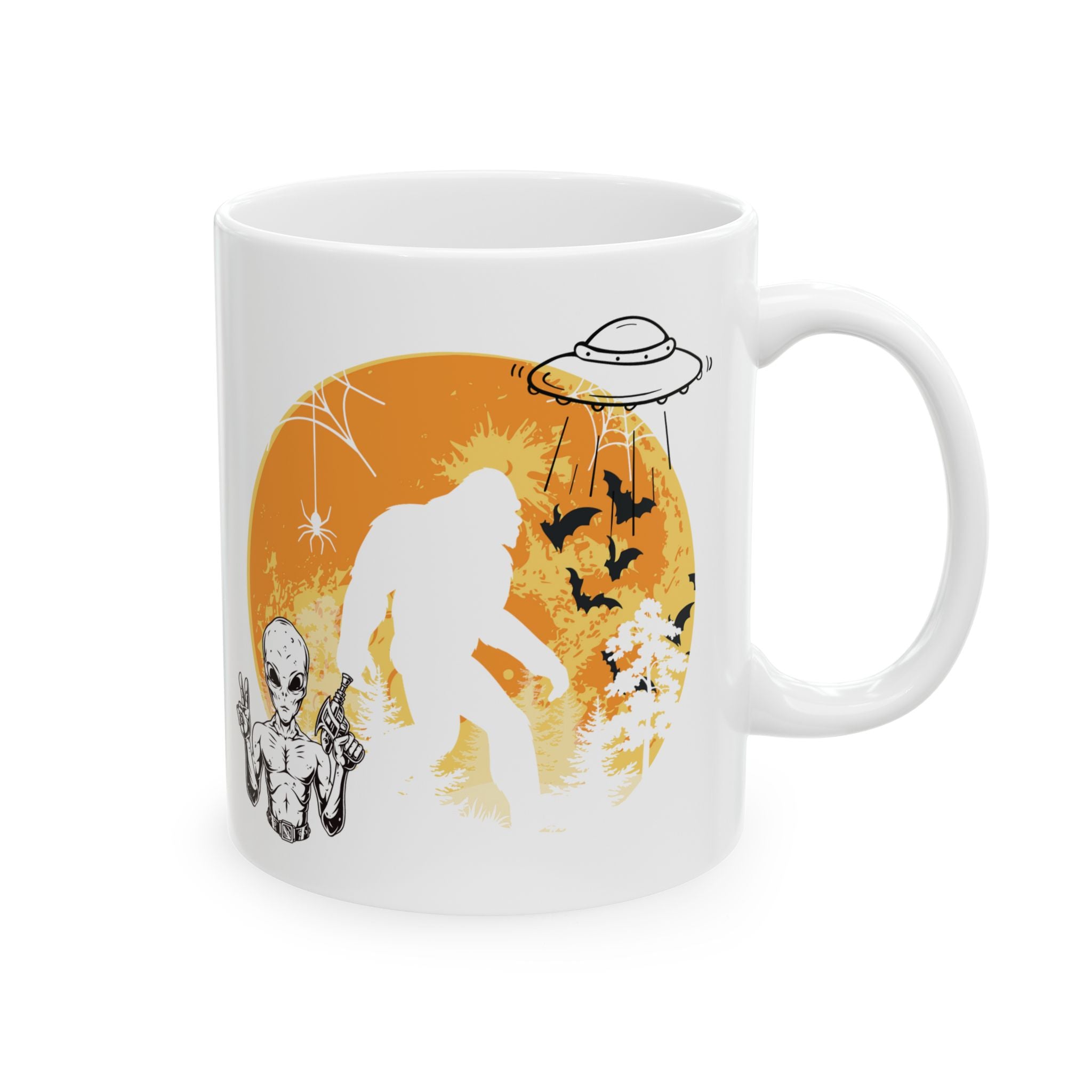 Bigfoot Alien Mug Sasquatch Ceramic Coffee Mug Funny Squatch Coffee Cup 11-Ounce