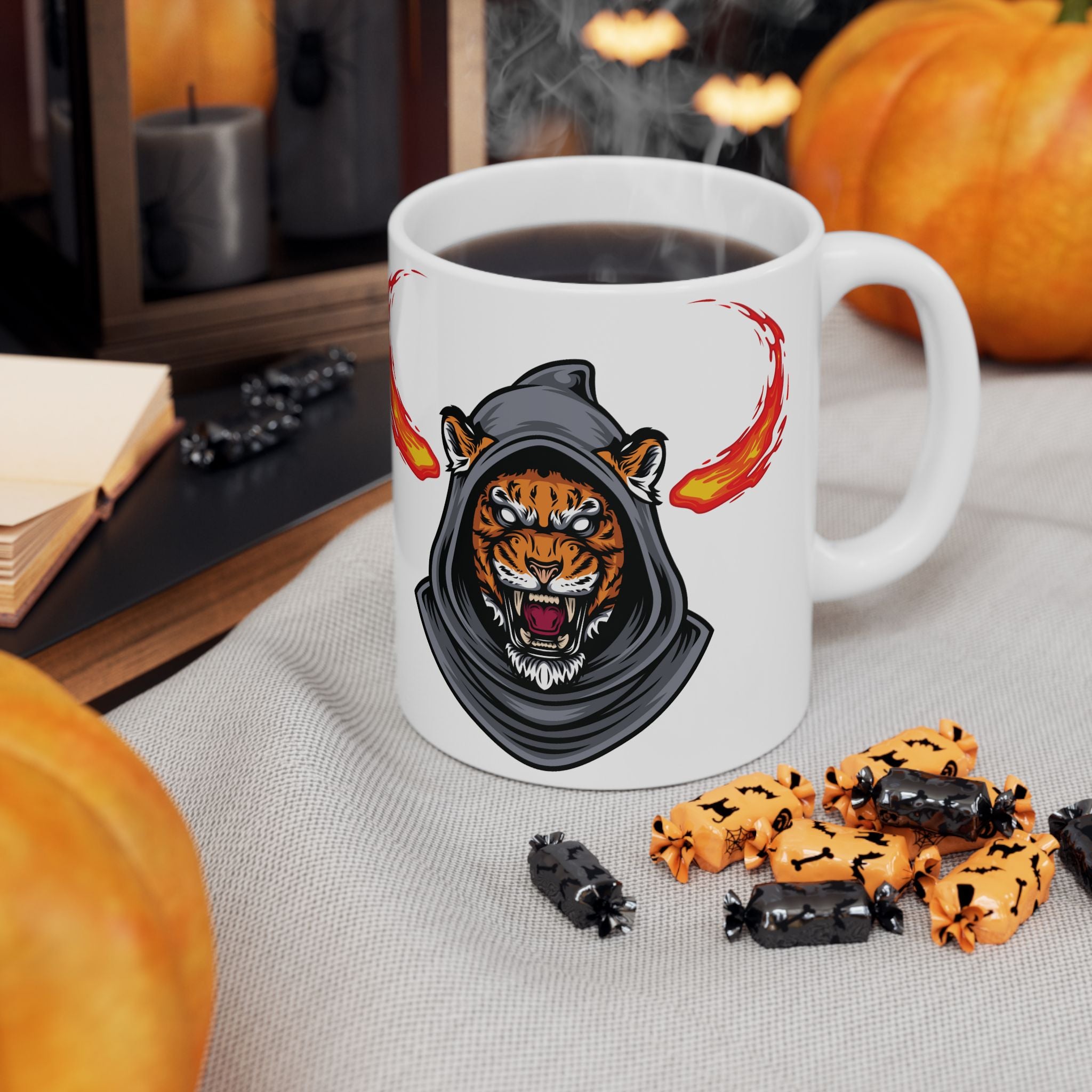Tiger Mug Shot Unique Funny Coffee Mug Ceramic Mug Tea Cup Hooded Cute Gift Art 11oz