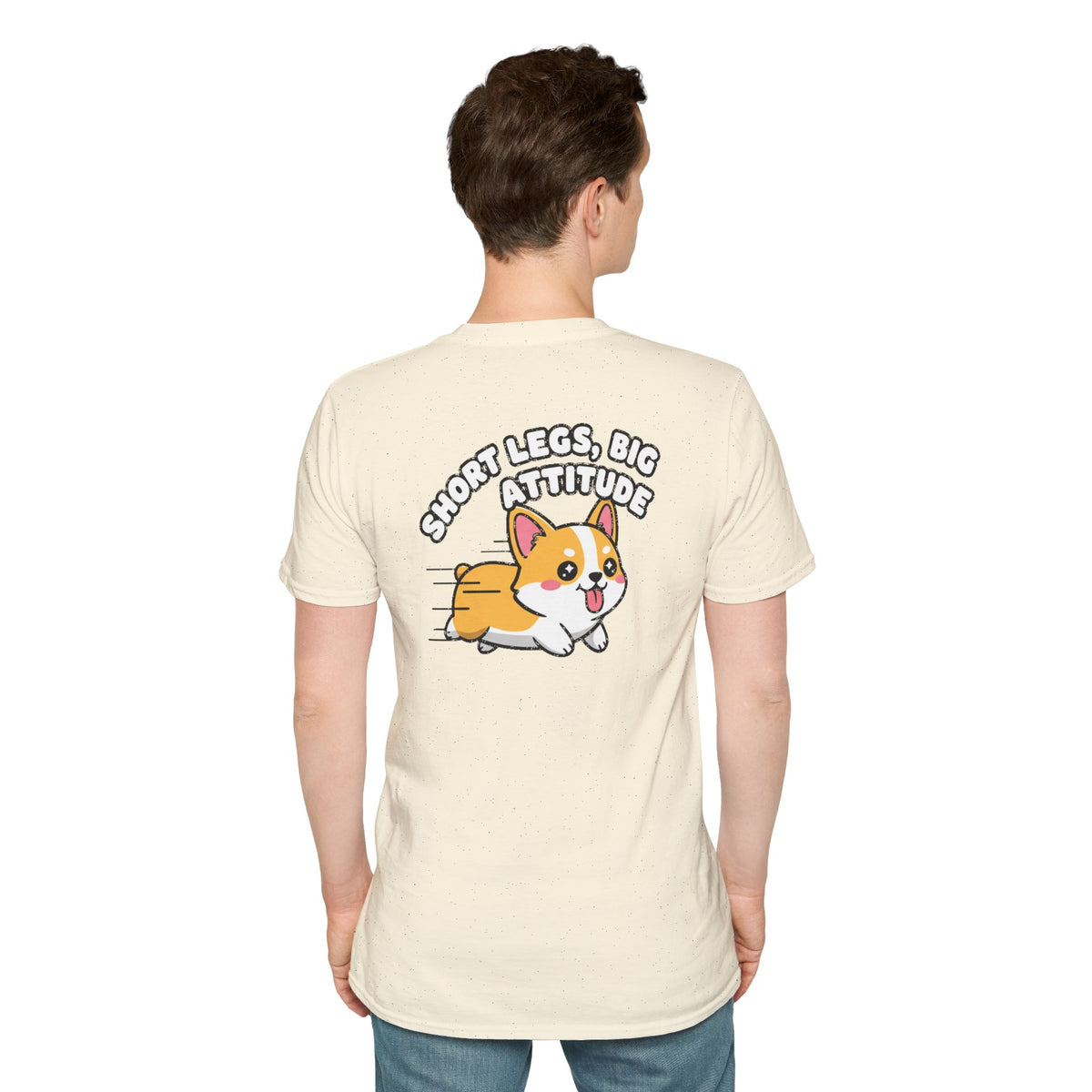 Cute Corgi Shirt Short Legs, Big Attitude Funny Dog Lover Unisex Softstyle Tee Gift