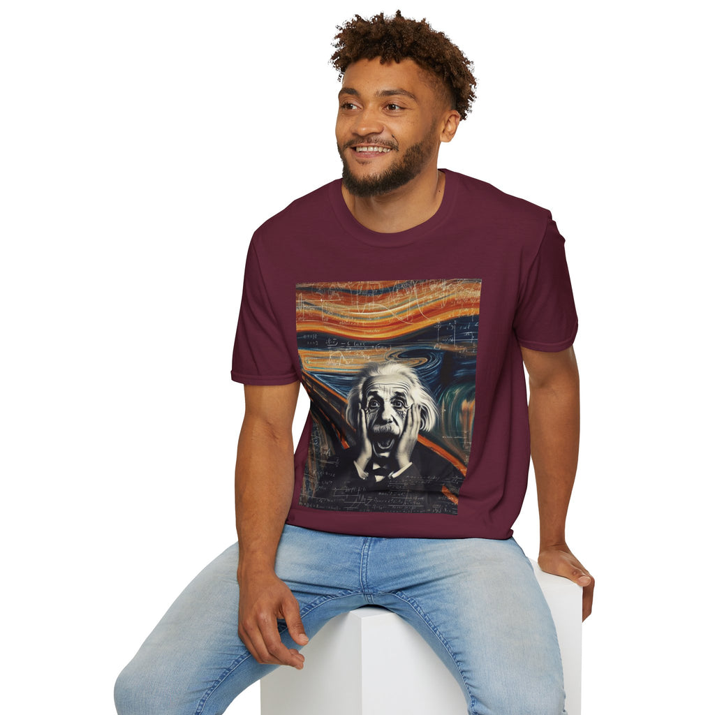 Funny Einstein Unisex Softstyle T-Shirt Edvard Munch Scream Cotton Gift Men Lady