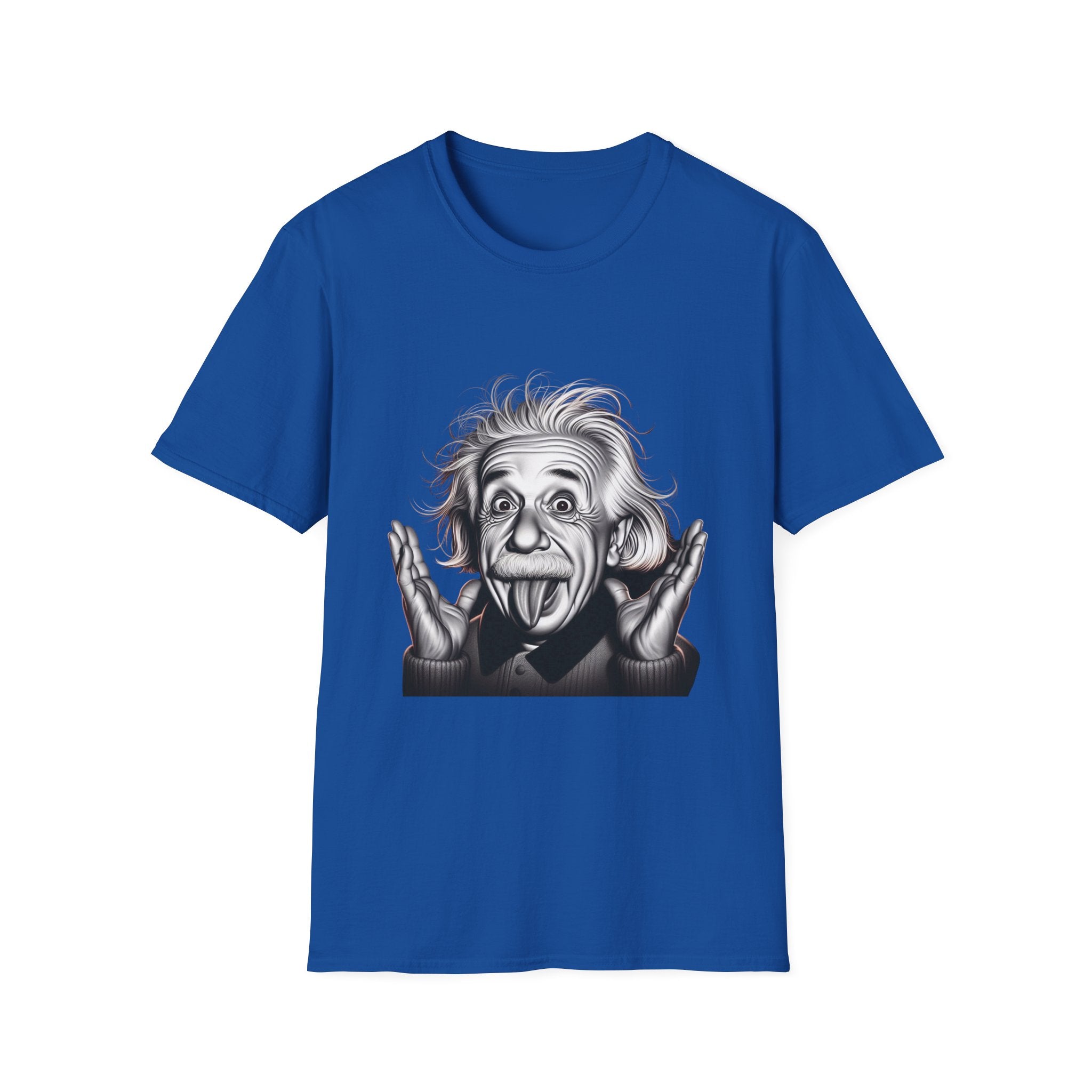 Funny Albert Einstein Print T-Shirt Unisex Softstyle T-Shirt Cotton Unique Gift
