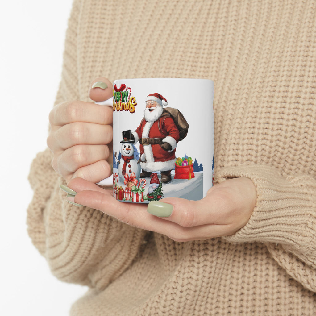 Christmas Mug Funny Santa Claus Mug Unique Cute Coffee Cup Snowman Gift Kid Gnom 11oz