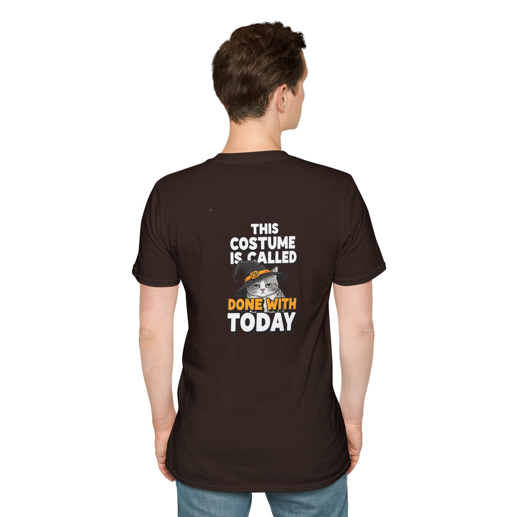 Dark Humor Halloween Shirt This Costume Is Called Done With Today Funny Cat Sarcastic Unisex Softstyle Tee Adult Halloween Gift