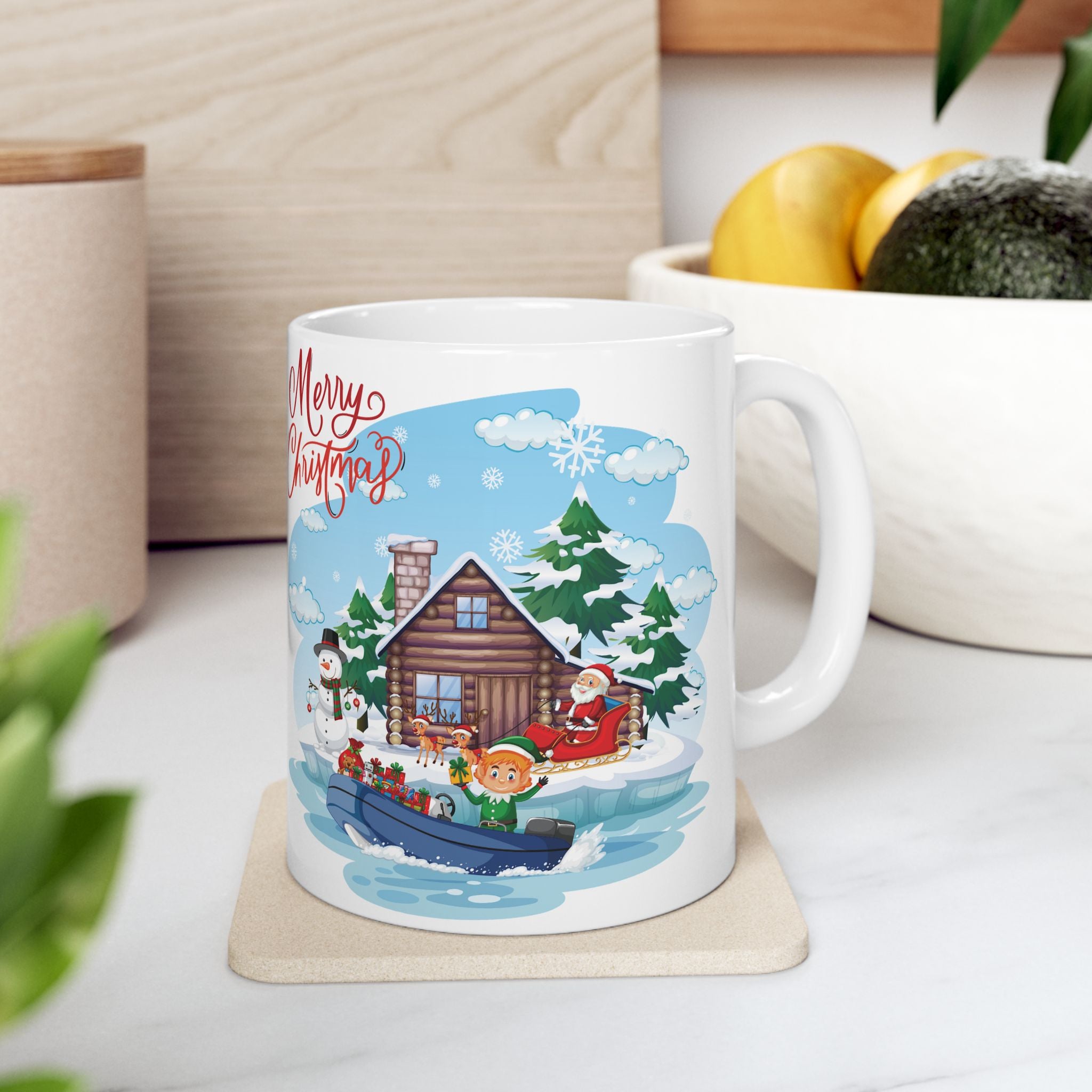 Christmas Mug Funny Santa Claus Mug Unique Snowman Cute Coffee Cup Tea Gift Kids 11oz