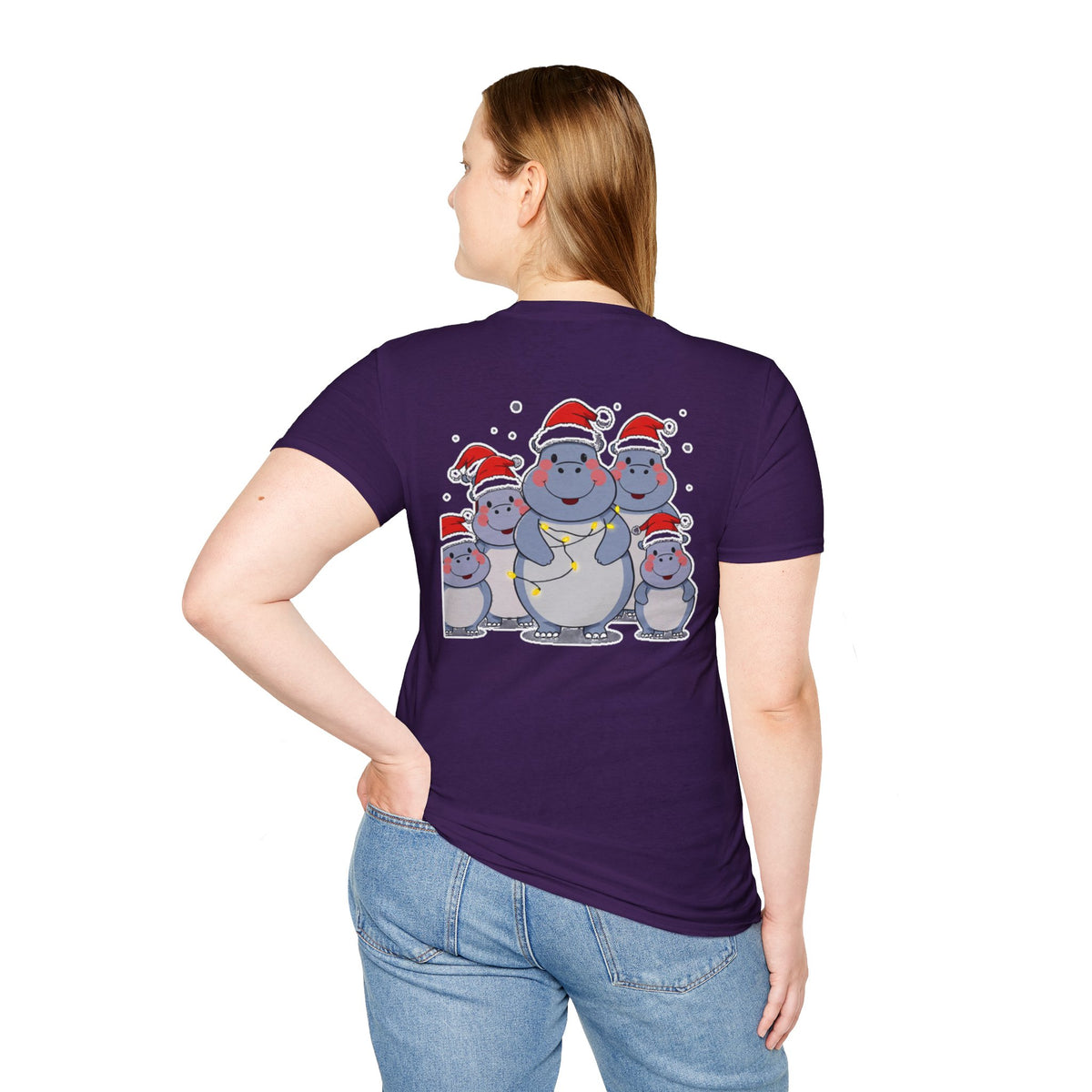 Christmas Hippos Family T-Shirt | Cute Cartoon Unique Holiday Gift Shirt