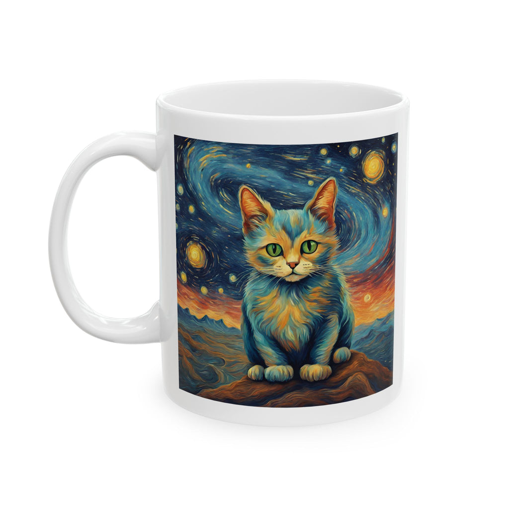 Cat For Mom Lover Van Gogh Art Funny Coffee Tea Ceramic Mug Office Work Cup Gift