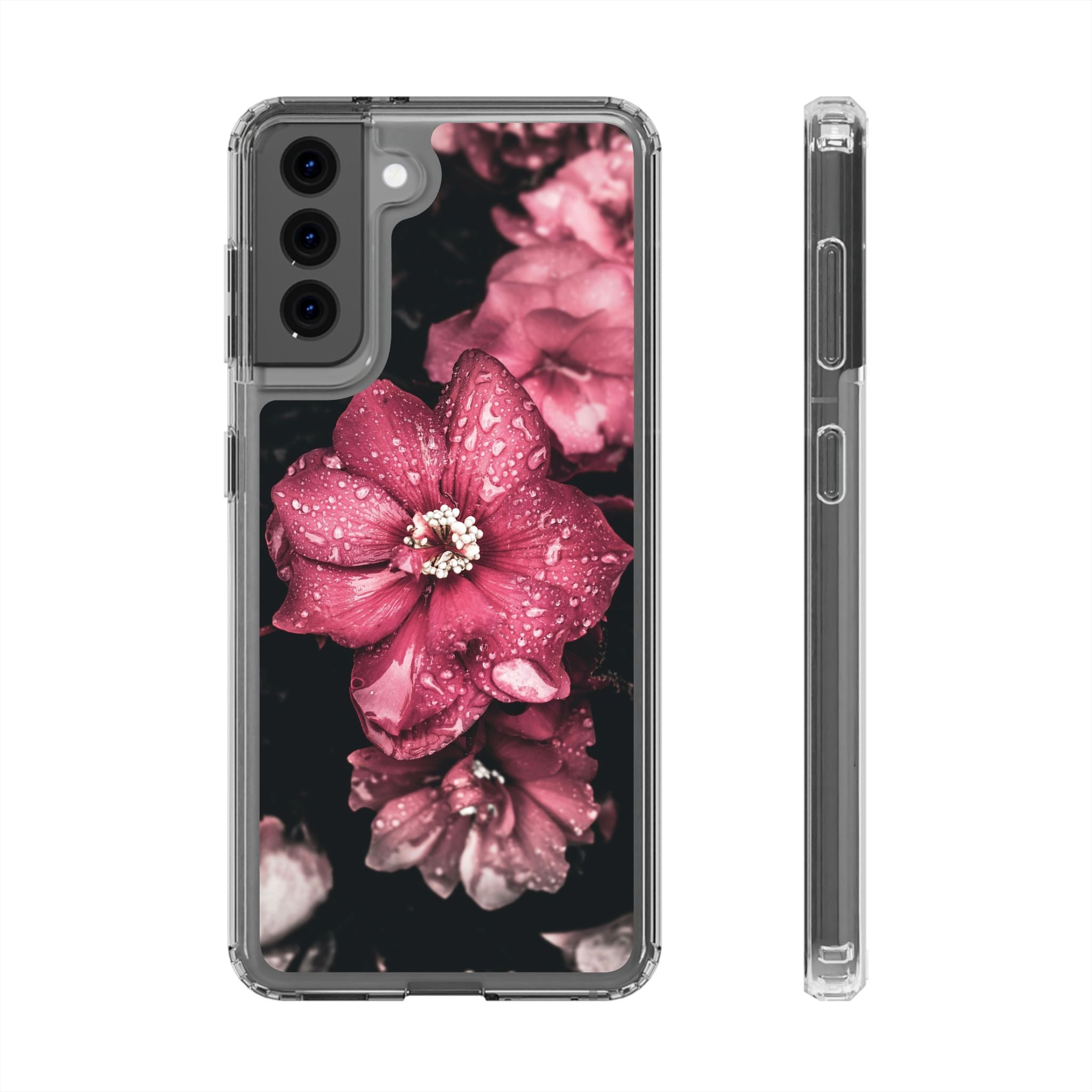Pink Flowers Clear Cases iPhone Case Samsung Phone Case Unique Gift Cute Phone Cover Unique iPhone 17 Pro Max Phone Case