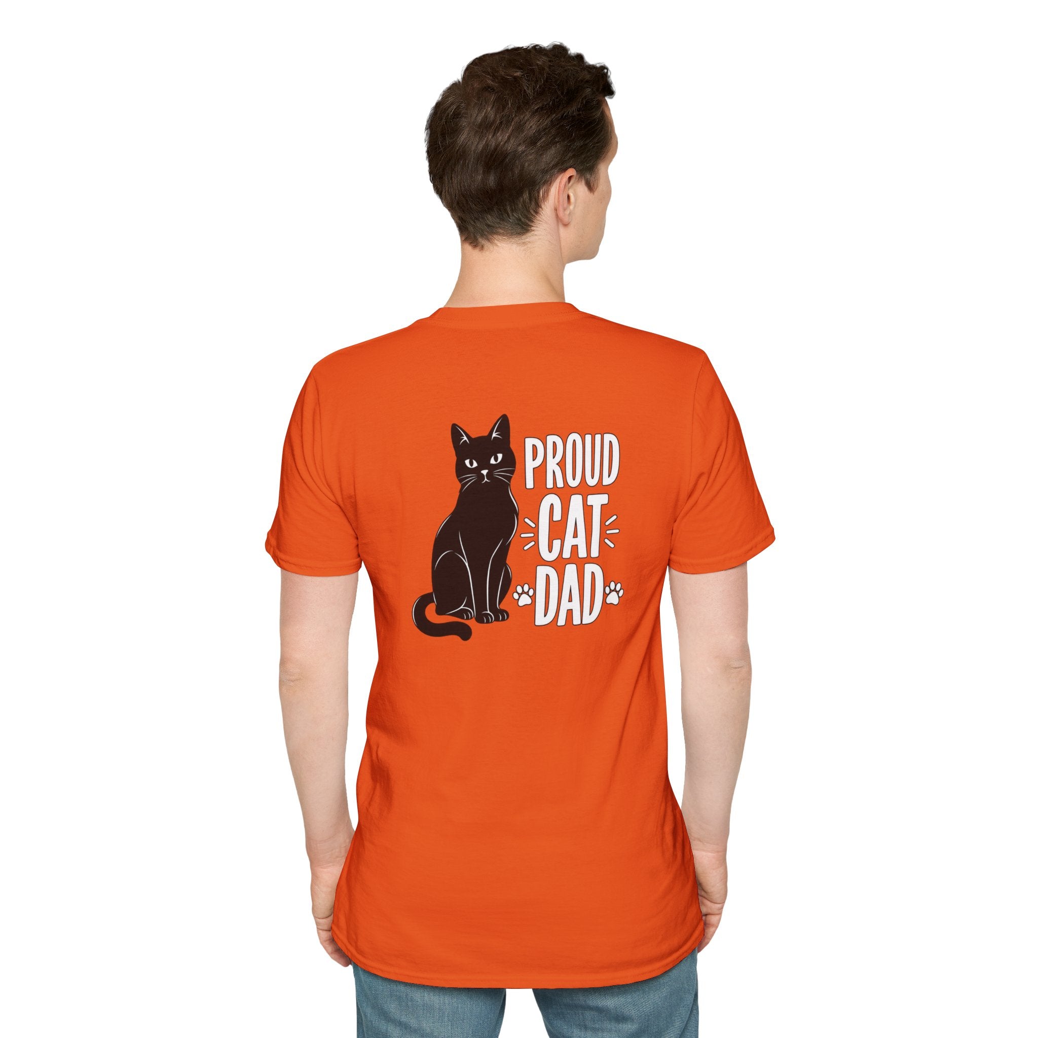 Cat Dad Shirt Proud Cat Dad Black Cat Silhouette Graphic Tee Unique Gift Funny Tshirt