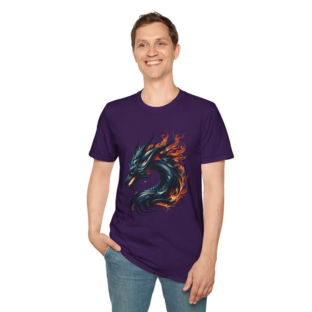 Dragon T-shirt Mens Graphic Tee Clothing Apparel Chinese Symbol Unisex Softstyle
