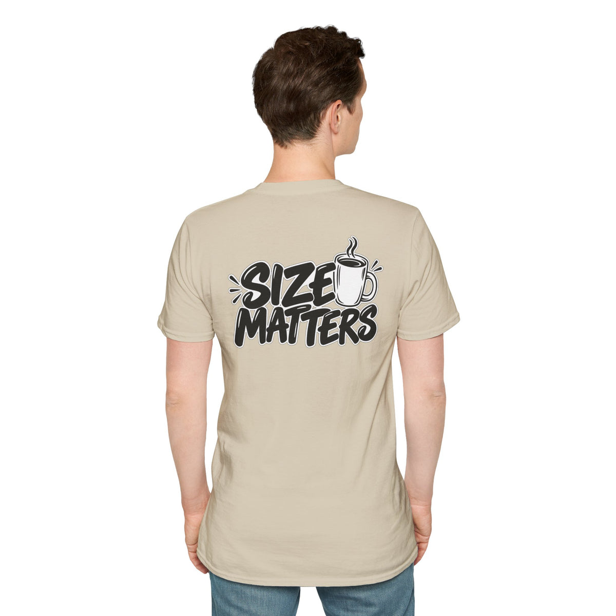 Dark Humor Funny Coffee Shirt Size Matters Novelty Graphic Tee Unique Gift