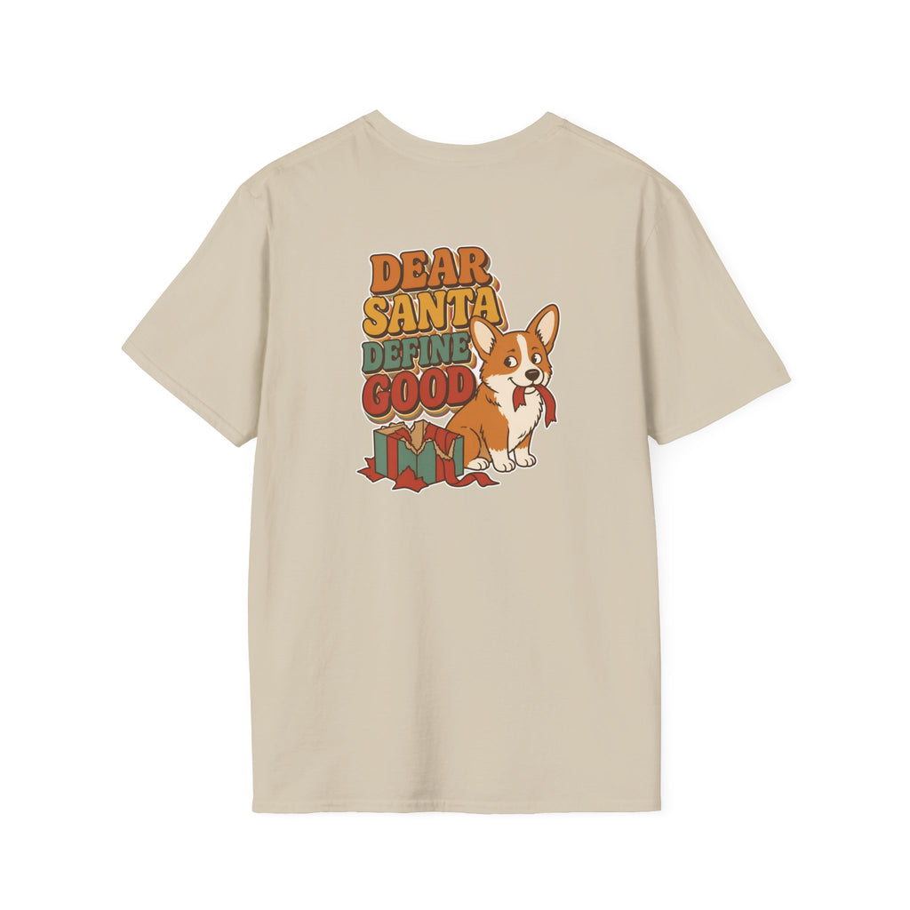 Retro Christmas Dog T-Shirt Dear Santa Define Good Vintage Dog Lover Shirt Unisex Softstyle Tee Christmas Gift