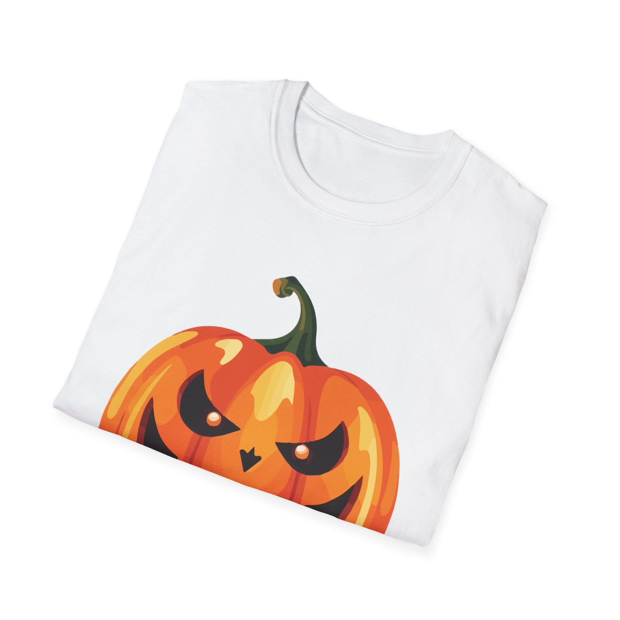 Happy Halloween Pumpkin Smiles Spooky Unisex Softstyle T-Shirt Black White Men
