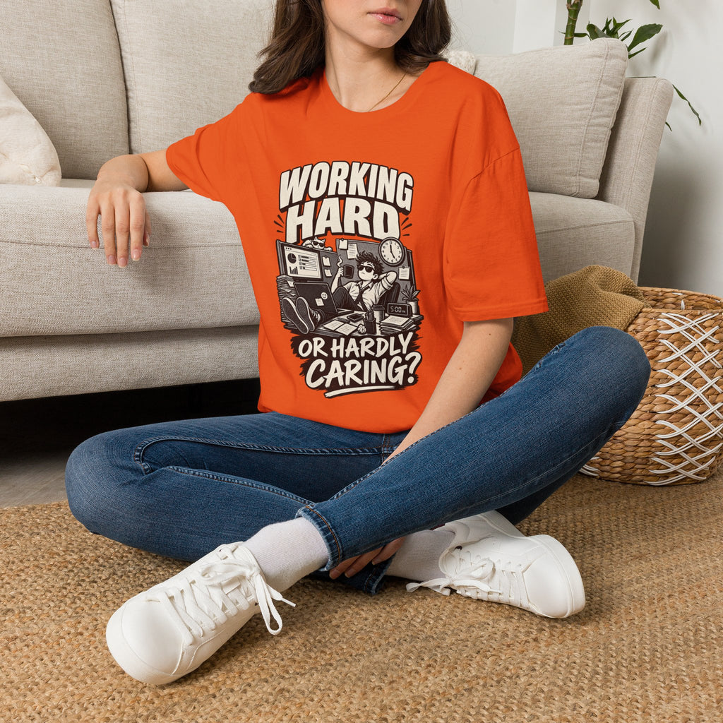 Funny Dark Humor Tshirt — Funny Office Tshirt Dark Humor Graphic Tee Unique Coworker Gift WORKING HARD Shirt