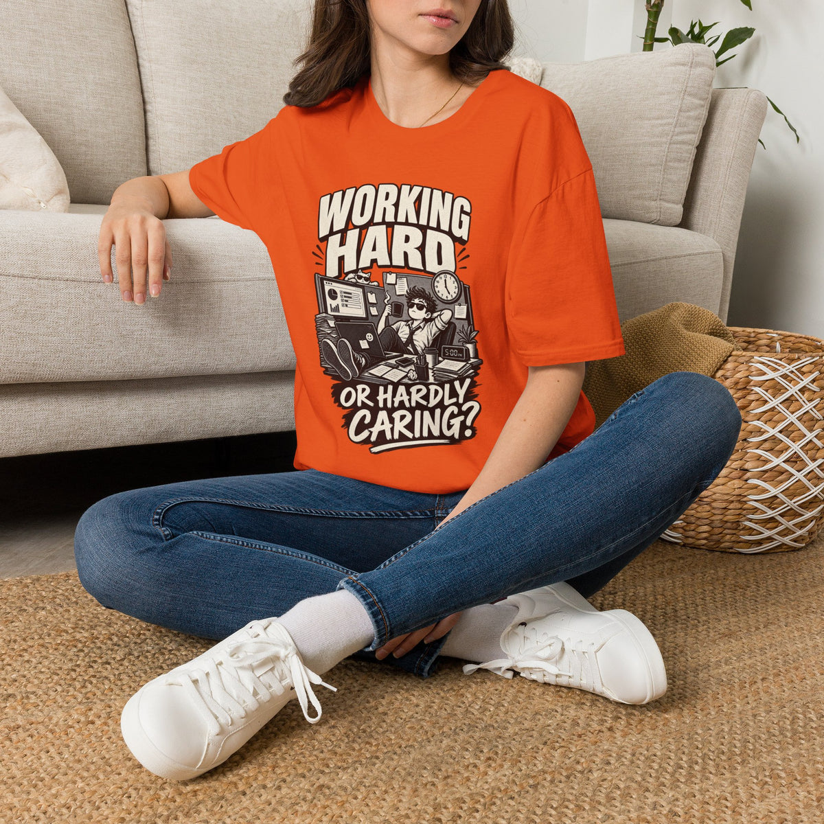 Funny Dark Humor Tshirt — Funny Office Tshirt Dark Humor Graphic Tee Unique Coworker Gift WORKING HARD Shirt
