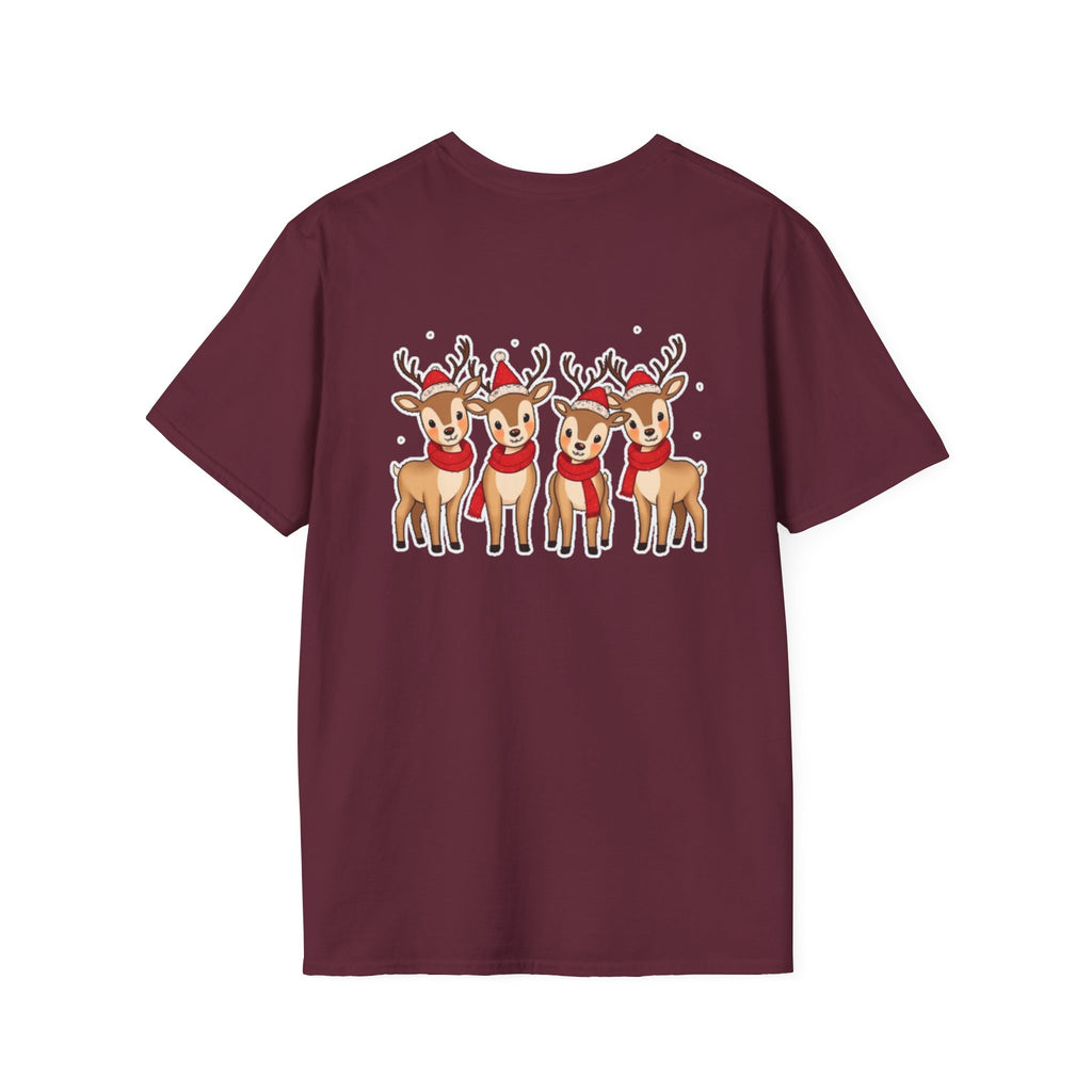 Christmas Reindeer Family T-Shirt | Cute Cartoon Holiday Design Unique Holiday Gift Shirt