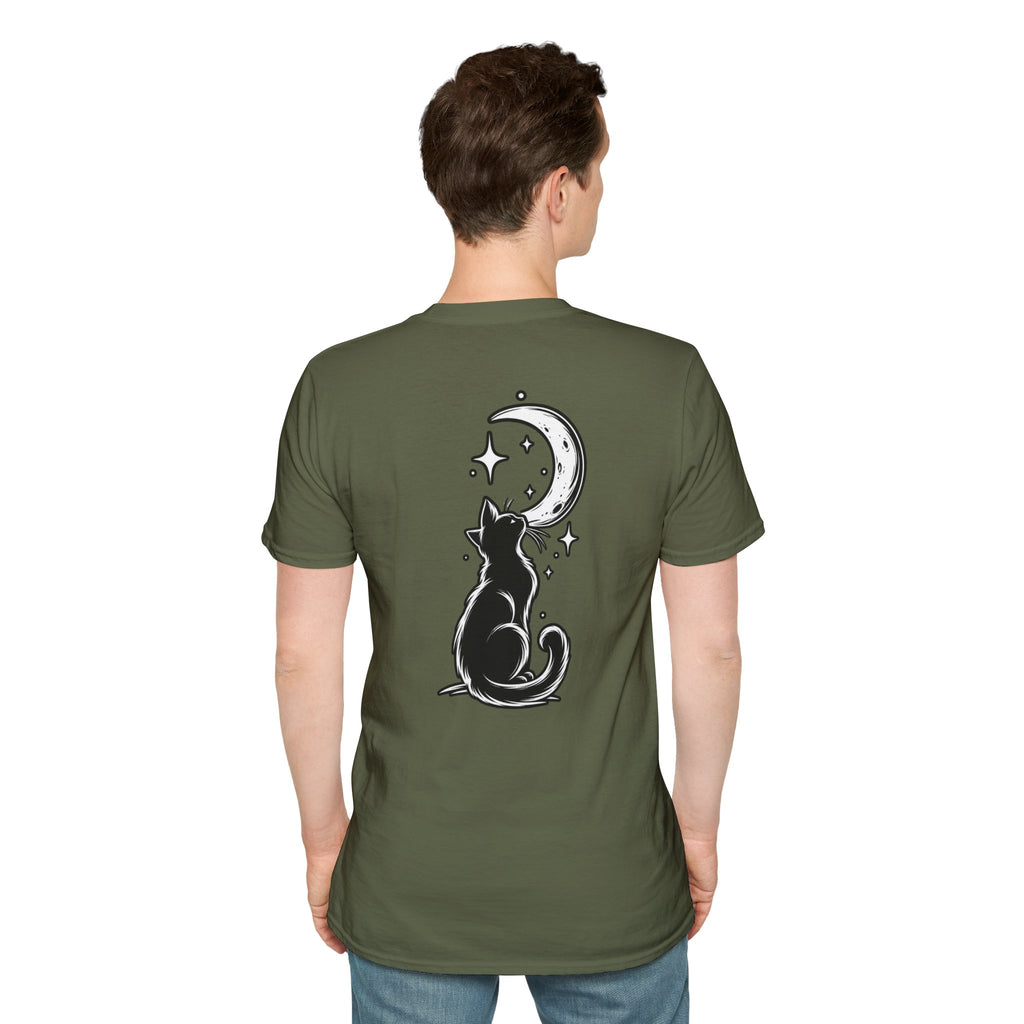 Black Cat Shirt Moon Silhouette Minimalist Funny Cat Lover Graphic Tee Unique Gift Black Cat T shirt