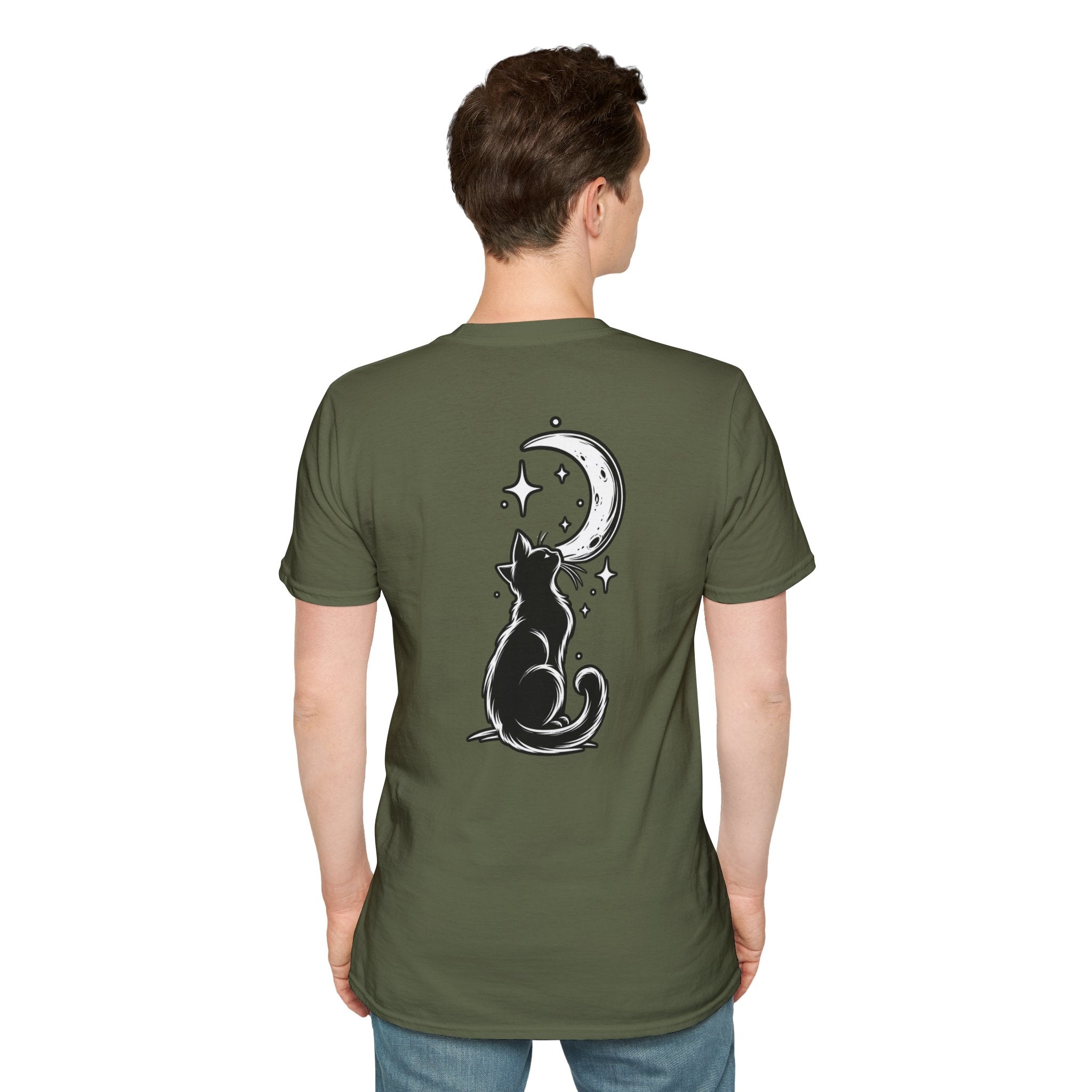 Black Cat Shirt Moon Silhouette Minimalist Funny Cat Lover Graphic Tee Unique Gift Black Cat T shirt