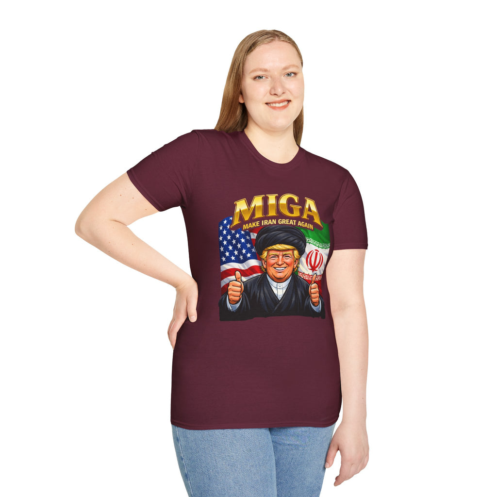 Funny Trump Iranian Flag Shirt Make Iran Great Again MIGA Softstyle T-Shirt Best