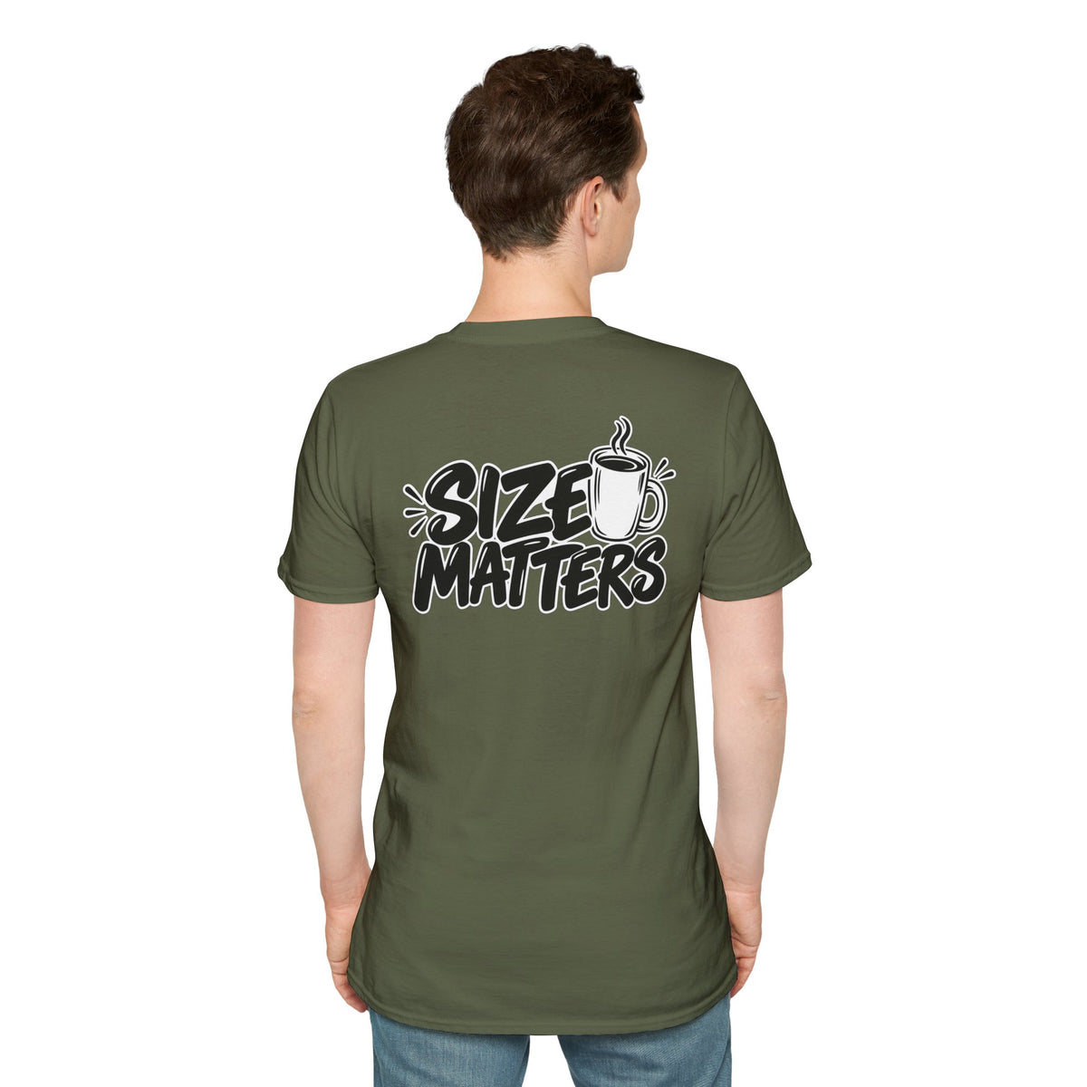 Dark Humor Funny Coffee Shirt Size Matters Novelty Graphic Tee Unique Gift