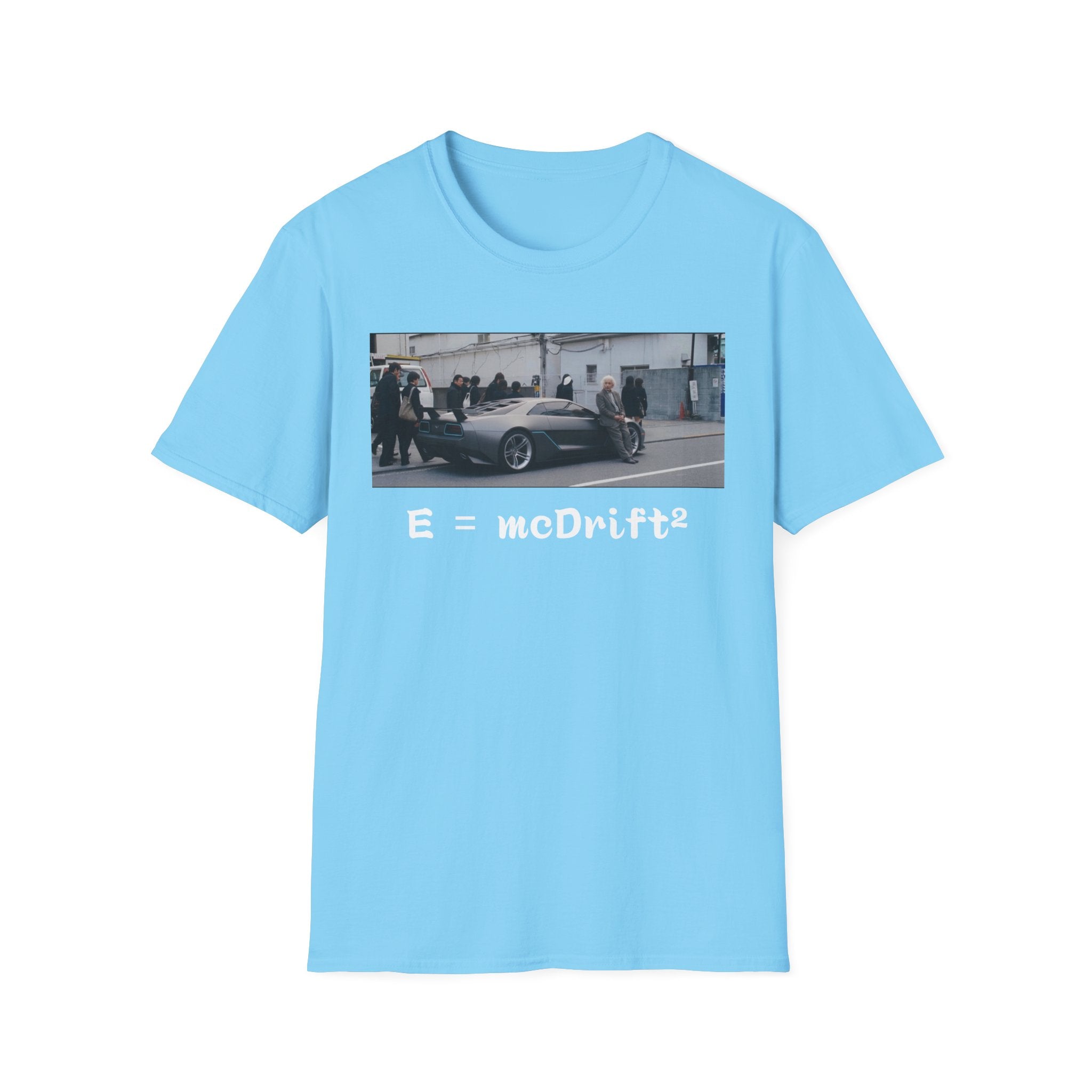 Funny Einstein Drift T-Shirt Speed Racing Car Unisex Softstyle TShirt Gift Men