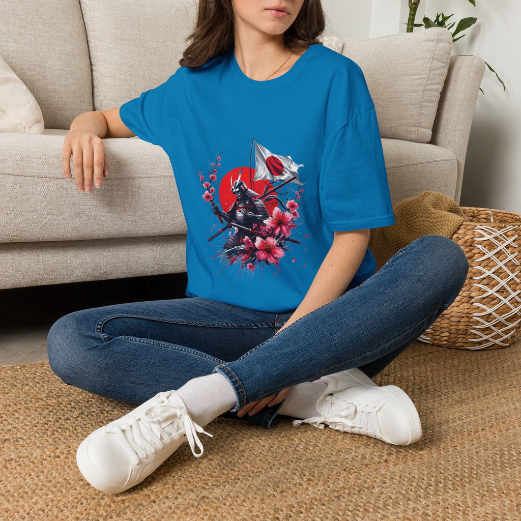 Japan Unisex Softstyle T-Shirt Japanese Art Sakura Samurai Cotton Gift Unique