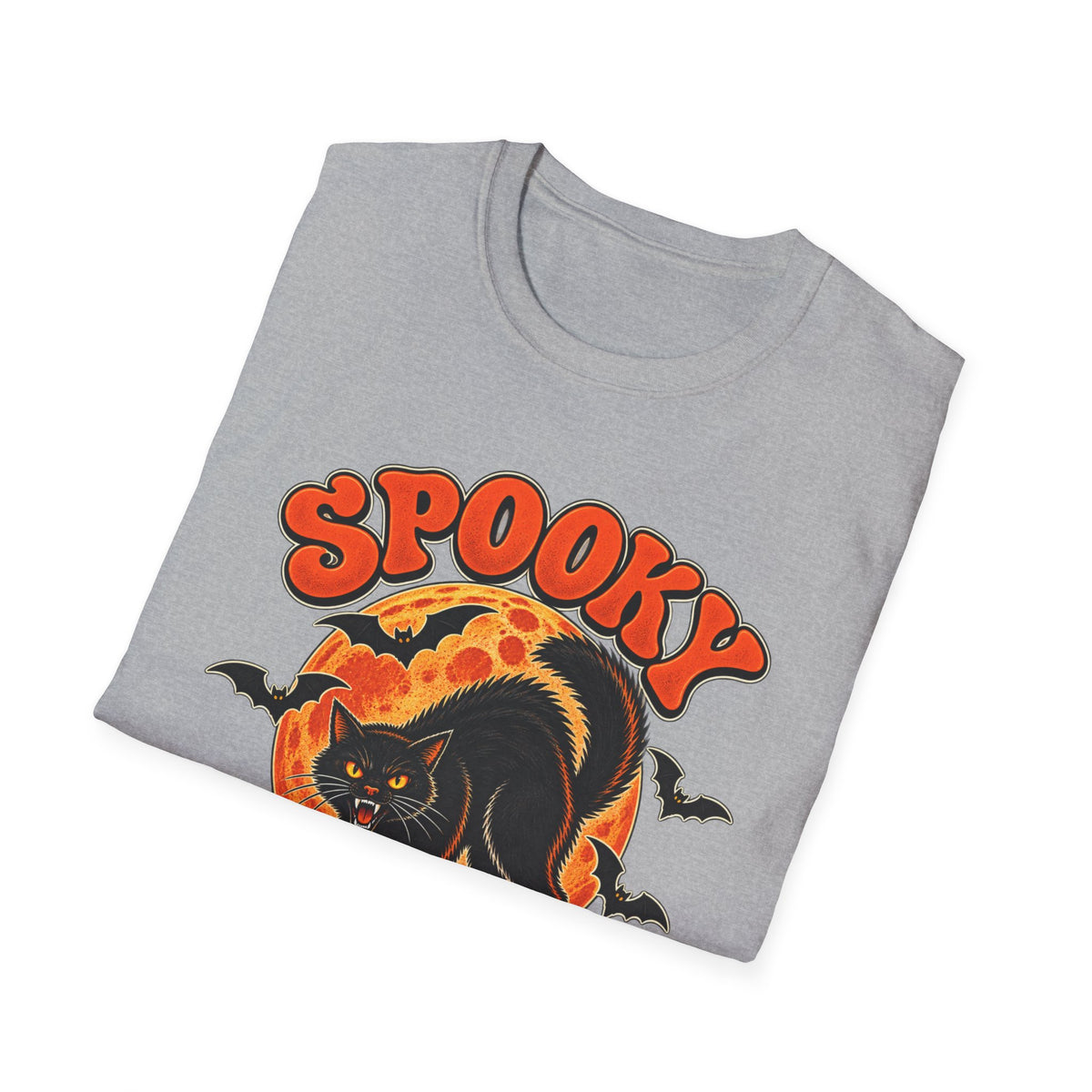 Retro Black Cat Halloween Shirt | Vintage Spooky Season Graphic Tee | Womens Halloween T-Shirt