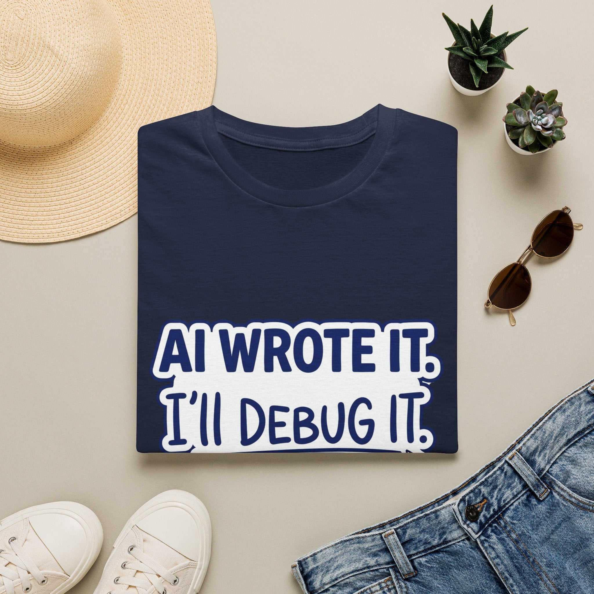 Funny Tshirt AI Wrote It I'll Debug It Shirt Funny Vibe Coding Programmer Tee Unisex Softstyle T-Shirt
