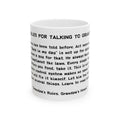8 Rules for Talking to Grandpa Mug — Funny Family Humor Coffee Cup Ceramic Mug 11oz 15oz Tea Mug