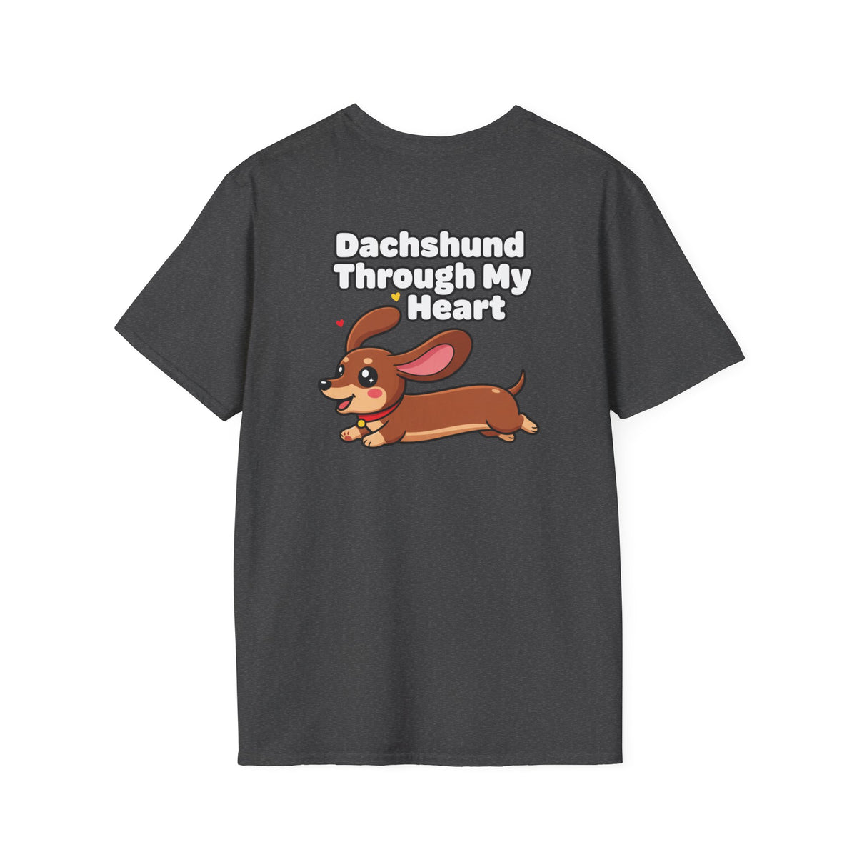 Cute Dachshund Shirt Dachshund Through My Heart Funny Dog Lover Unisex Softstyle Tee Gift